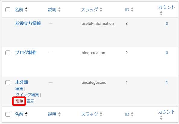 カテゴリー・メニュー設定手順5